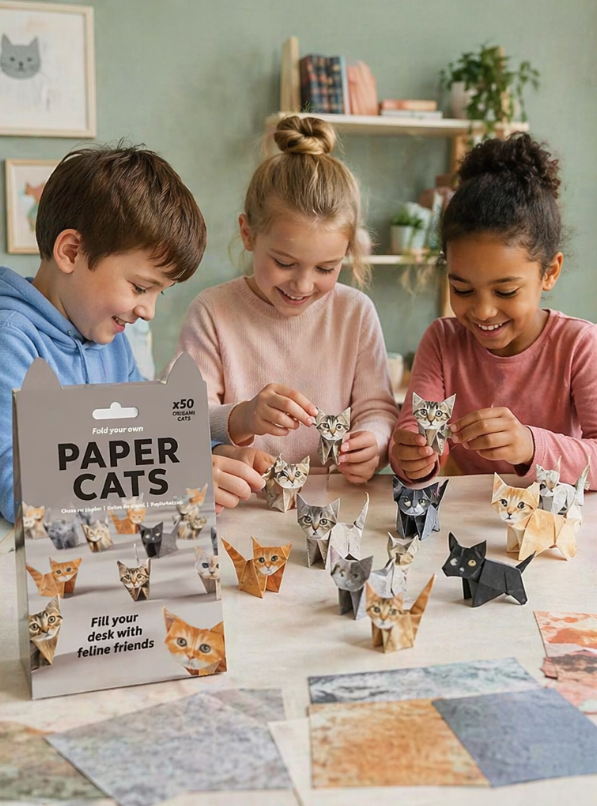 Origami - DIY fold your own figures - choose between dinosaurs, cats, or dogs