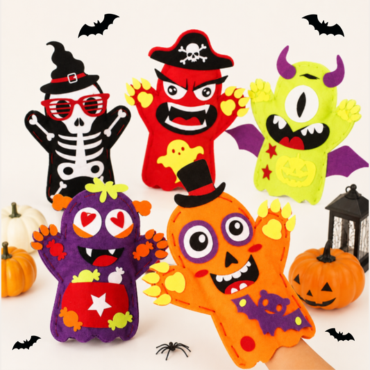 DIY kit - Halloween handdockor - set om fyra